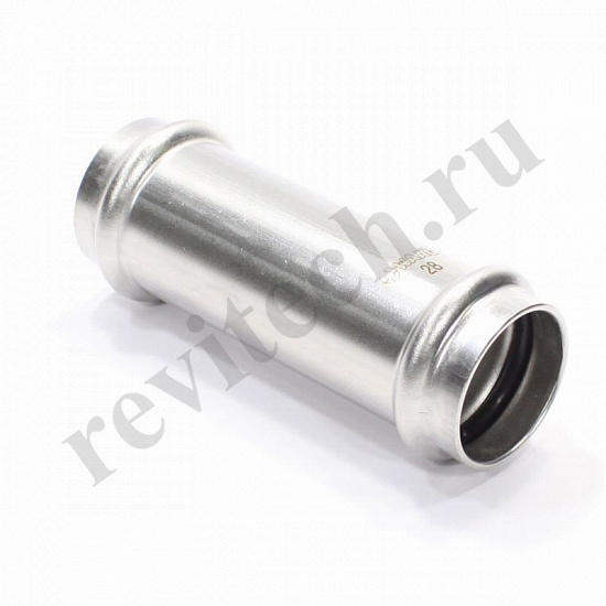 Муфта 28-28, WAAG Heavy Inox, пресс-пресс, сталь нержавеющая, ремонтная (артикул WG.904.I.002828~)